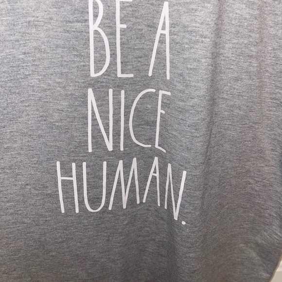 Rae Dunn Short sleeve Shirt sz M “Be A Nice Human” - Picture 3 of 8